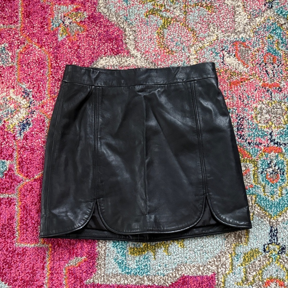 BB Dakota Black Leather Mini Skirt